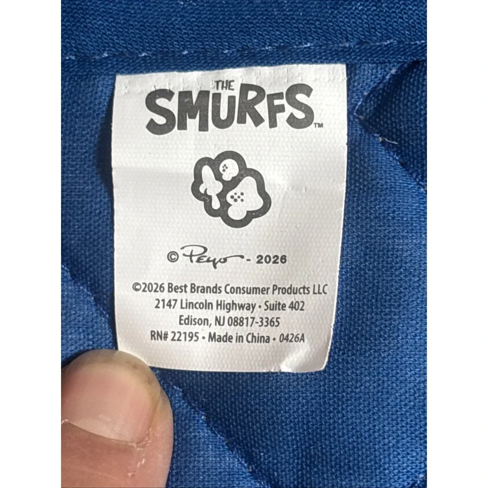 The Smurfs 6 Pc Kitchen Set 2 Towels,Oven& Mini Mitt,Pot Holder,Measuring Spoons